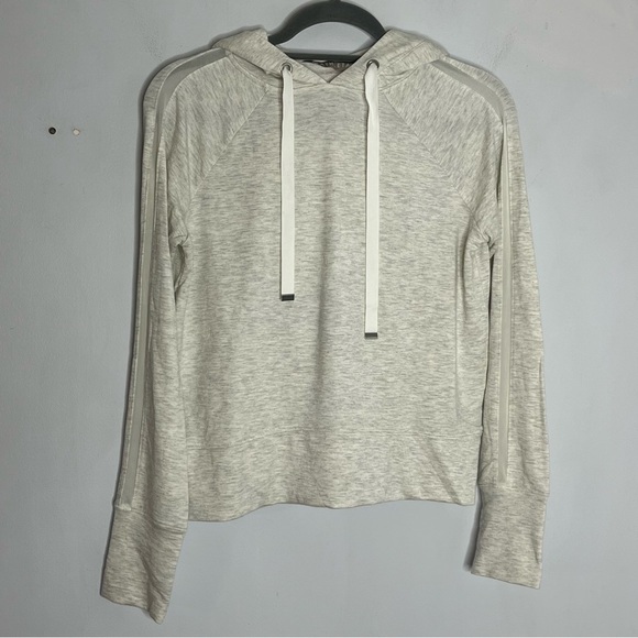 Athleta Size XXS Soft Stretch Hoodie Sweatshirt Mesh Panel Grey Modal - Picture 1 of 8